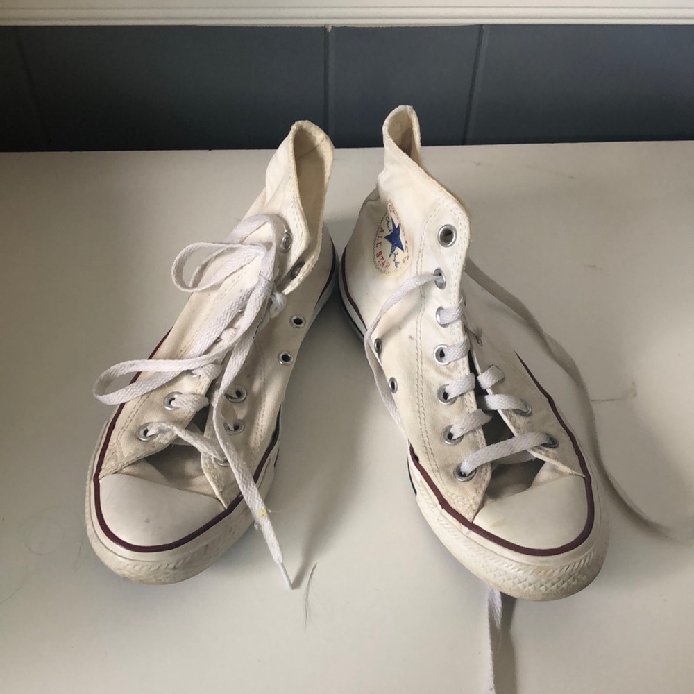 White converse high tops